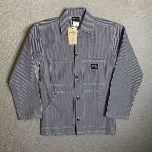 Stan Ray Jacket Mens XS Blue Pinstriped Chore Natural Drill Workwear UO USA NWT